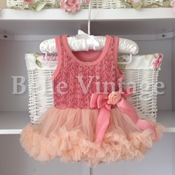 Vintage Rose Pink Baby Belle Tutu Dress